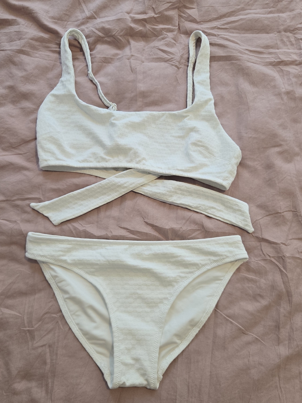Women's White Wrap Bikini Set - Classic Two-Piece Swimwear